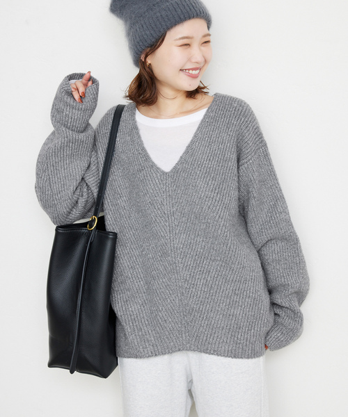 SLOBE IENA（スローブイエナ） Vネックニット FREE ブラウン