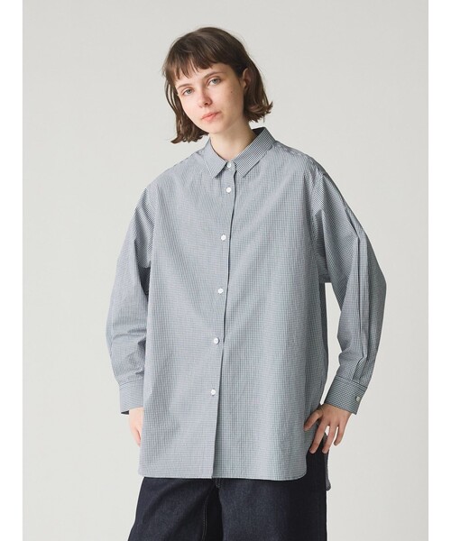 ブラウス シャツ MidiUmi パターンワイドロングシャツ レディース