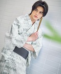 浴衣 メンズ浴衣3点セット(浴衣・帯・下駄) メンズの詳細画像2