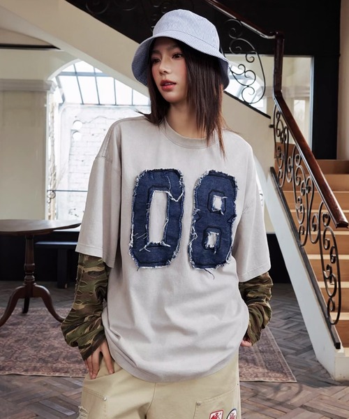 なつです。 HARSH AND CRUEL tシャツ デニムナンバリングTシャツ 長袖