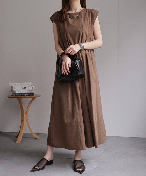 CREARE -LINO- ワンピース 「レディース商品」リボン付きタックフレア