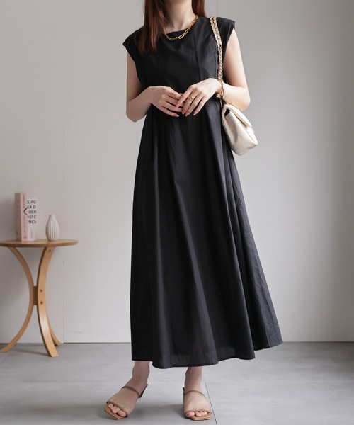 CREARE -LINO- ワンピース 「レディース商品」リボン付きタックフレア