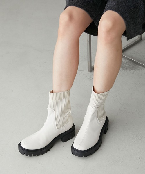 「forksy.」 ショートブーツ L ブラック レディース_画像2