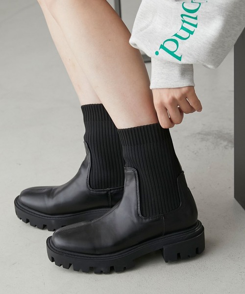 「forksy.」 ショートブーツ L ブラック レディース_画像9