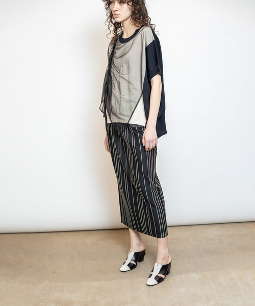 OSMOSIS 新品　スカート OSMOSIS スカート プリーツ切替カスケードスカート : ZOZOTOWN