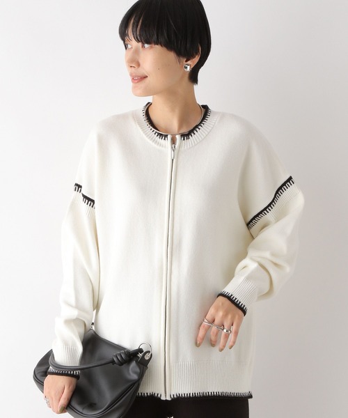 「LEPSIM」 ニットカーディガン FREE オフホワイト レディース_画像2
