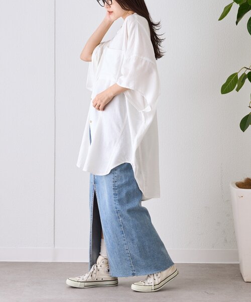 tシャツ B2810 リネンレーヨン布帛Ｔシャツ レディース RNA-N tシャツ B2810 リネンレーヨン布帛Tシャツ レディース