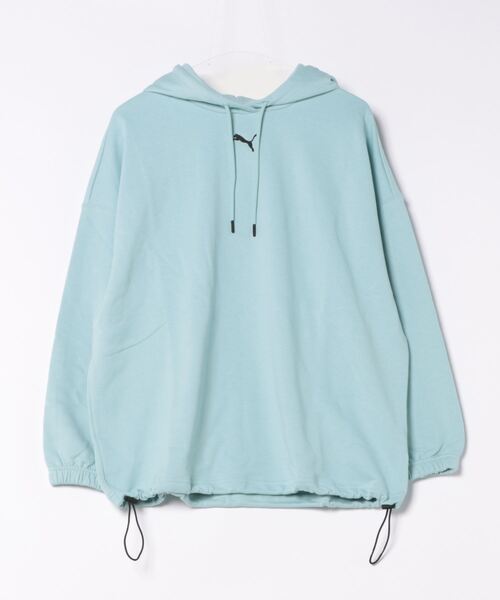 「PUMA」 プルオーバーパーカー SMALL ターコイズブルー レディース