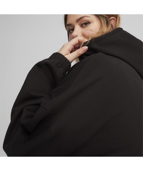 「PUMA」 プルオーバーパーカー SMALL ターコイズブルー レディース