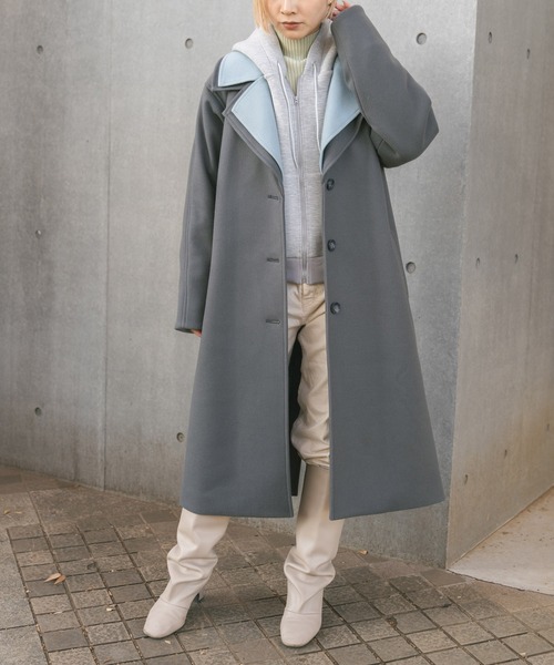 「MIEL CRISHUNANT」 チェスターコート MEDIUM グレー系その他 レディース_画像8