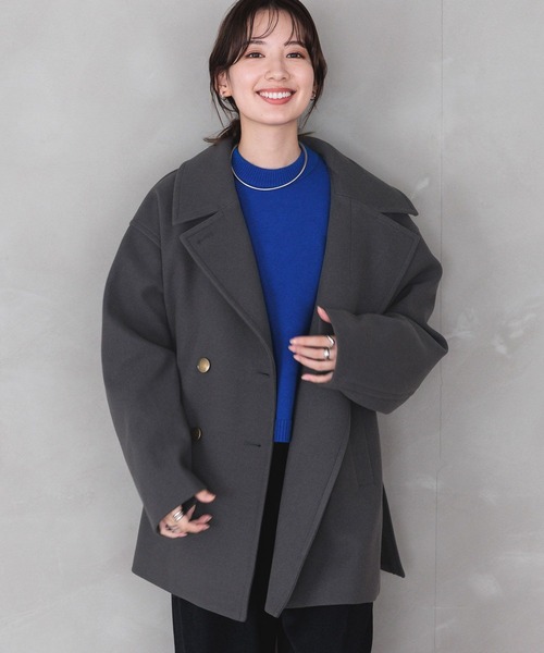 LEPSIM（レプシィム） ピーコート FREE チャコールグレー レディース