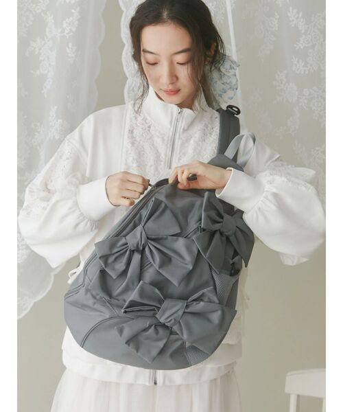 merryjenny ribbonワンショルダーバッグ グレー merry jenny ショルダーバッグ バッグ ribbonワンショルダー