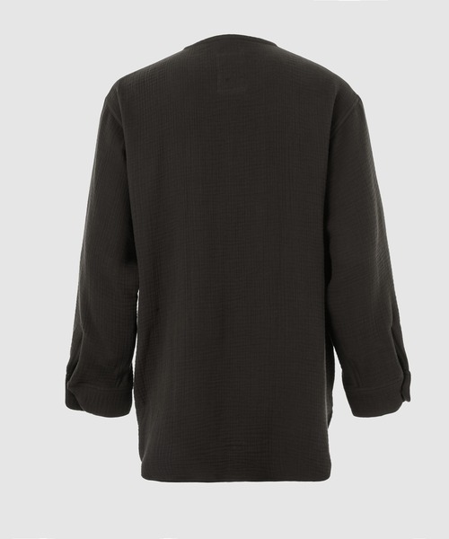 WhoWhat tシャツ 6 LAYERS GAUZE HENRY NECK SHIRT メンズ