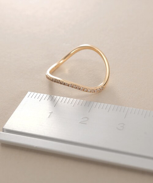 COCOSHNIK（ココシュニック） 指輪 リング K10ダイヤモンド Sライン