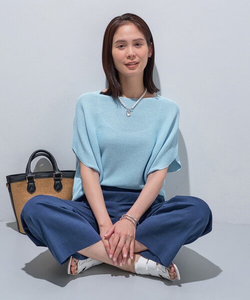 INDIVI（インディヴィ） ニット セーター 「洗える／清涼感」コクーン