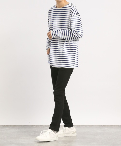 「GLOBAL WORK Smile Seed Store」 スキニーデニムパンツ LARGE ネイビー メンズ_画像2