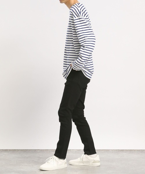 「GLOBAL WORK Smile Seed Store」 スキニーデニムパンツ LARGE ネイビー メンズ_画像3