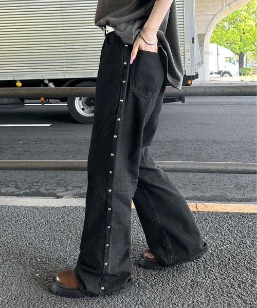 「sedacle」 加工ブーツカットデニムパンツ MEDIUM ダークインディゴブルー メンズ