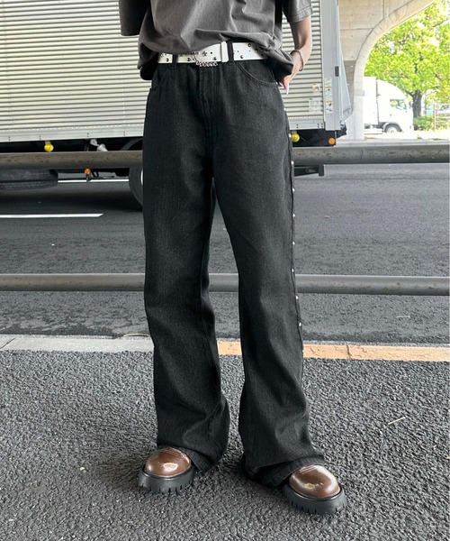 「sedacle」 加工ブーツカットデニムパンツ MEDIUM ダークインディゴブルー メンズ