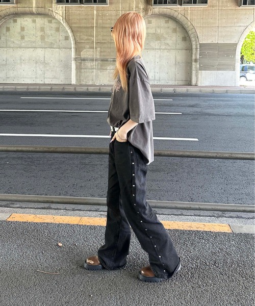 「sedacle」 加工ブーツカットデニムパンツ MEDIUM ダークインディゴブルー メンズ