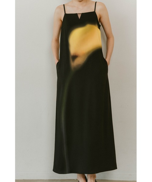 ワンピース Knuth Marf flower print satin dress flower print satin dress/yellow | KNUTH MARF