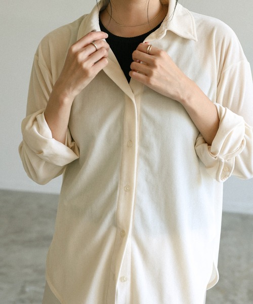 select MOCA（セレクトモカ） ブラウス シャツ カットベロアシャツ
