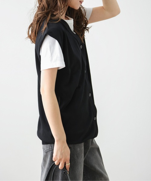 「La-gemme」 ニットベスト フリー ブラック レディース_画像8