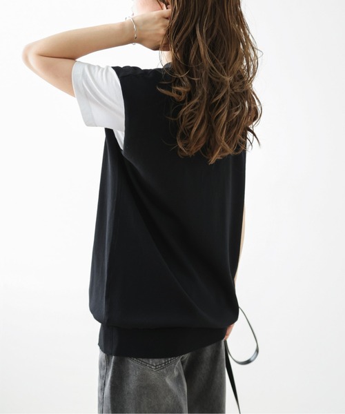 「La-gemme」 ニットベスト フリー ブラック レディース_画像9