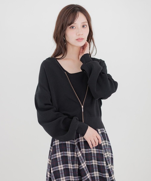 ニット セーター 「リブシリーズ」2WAYリブプルオーバー581514 レディース Andemiu ニット セーター 「リブシリーズ」2WAYリブプルオーバー