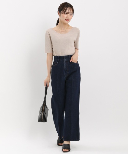 Andemiu ニット セーター 「リブシリーズ」2WAYリブプルオーバー