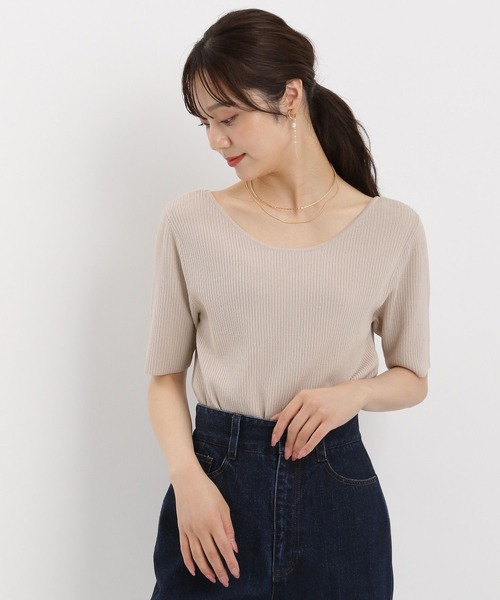 ニット セーター 「リブシリーズ」2WAYリブプルオーバー581514 レディース Andemiu ニット セーター 「リブシリーズ」2WAYリブプルオーバー