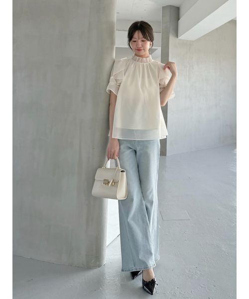 SNIDEL ブラウス シャツ Sustainableオーガンシースルーブラウス