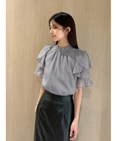 ♡Sustainableオーガンシースルーブラウス♡ Sustainableリボンライクオーガンシースルーブラウス(シャツ・ブラウス