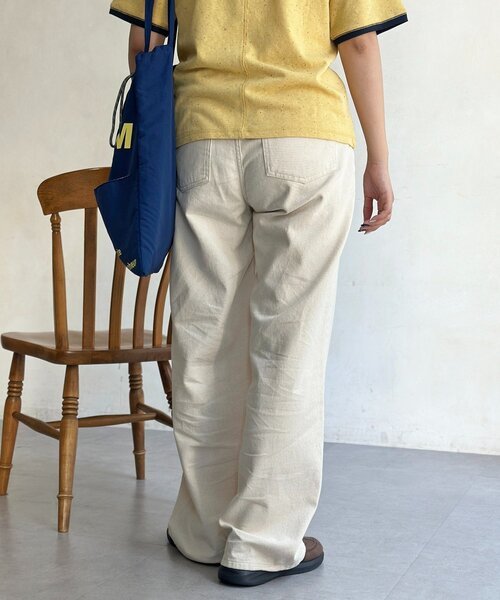 「CPCM」 加工デニムパンツ LARGE インディゴブルー レディース