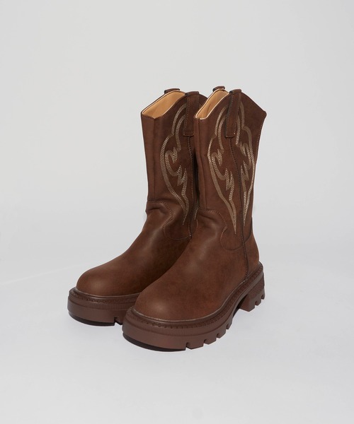 Chick ブーツ Stitch Western Boots / ステッチウエスタンブーツ
