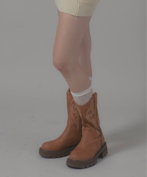 Chick ブーツ Stitch Western Boots / ステッチウエスタンブーツ