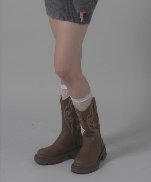 Chick ブーツ Stitch Western Boots / ステッチウエスタンブーツ