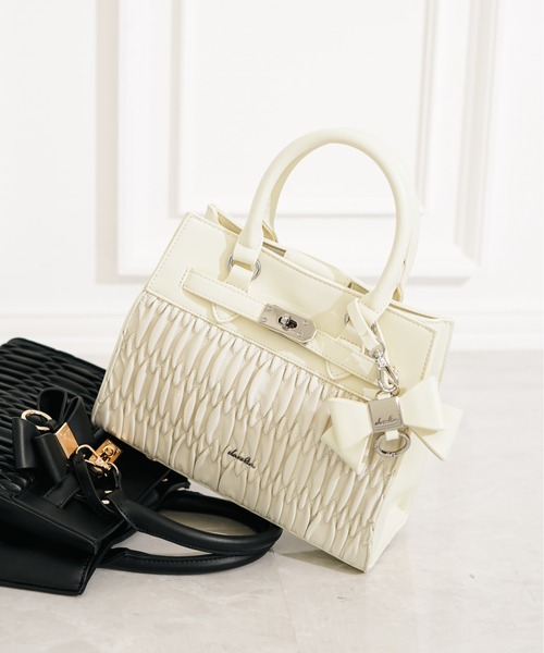 dazzlin（ダズリン） ハンドバッグ リボンチャーム付き ギャザー