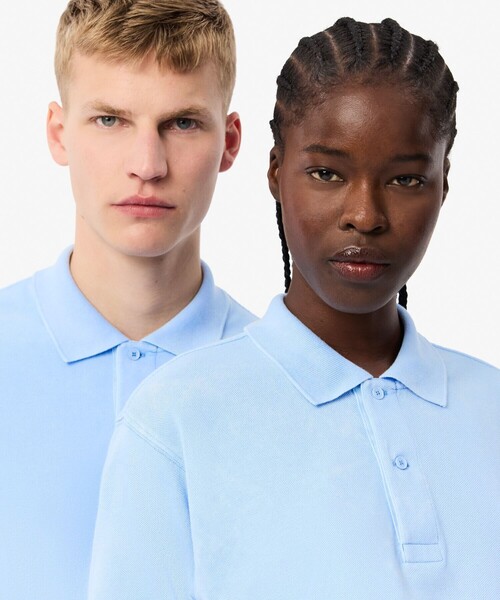 「LACOSTE」 半袖ポロシャツ S ライトブルー メンズ_画像3