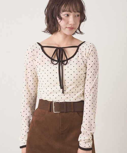 M-LINE tシャツ 「mline」チョーカーベロアトップス レディース