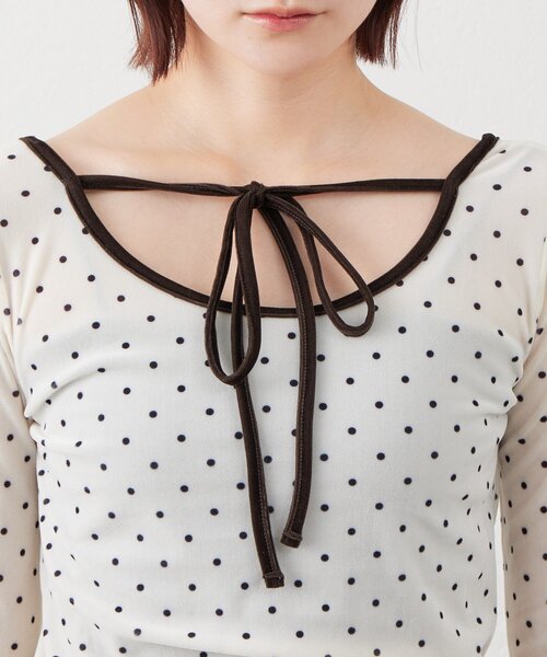 M-LINE tシャツ 「mline」チョーカーベロアトップス レディース