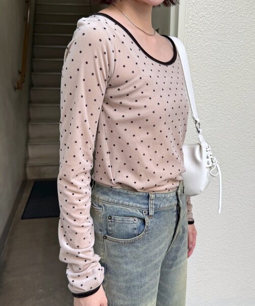 M-LINE tシャツ 「mline」チョーカーベロアトップス レディース