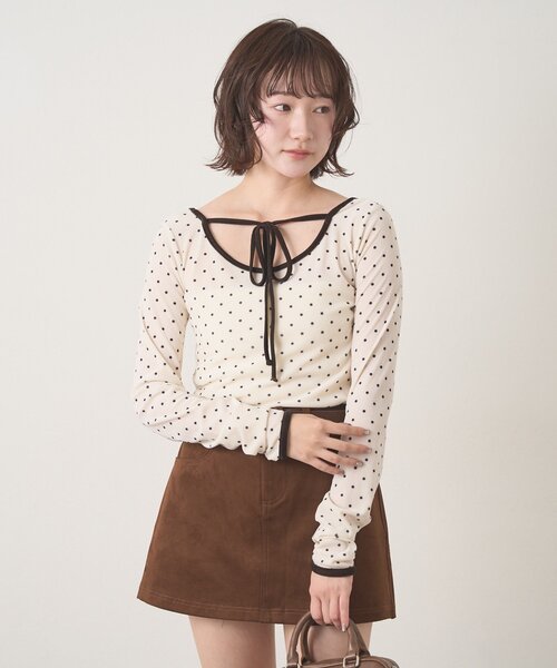 M-LINE tシャツ 「mline」チョーカーベロアトップス レディース
