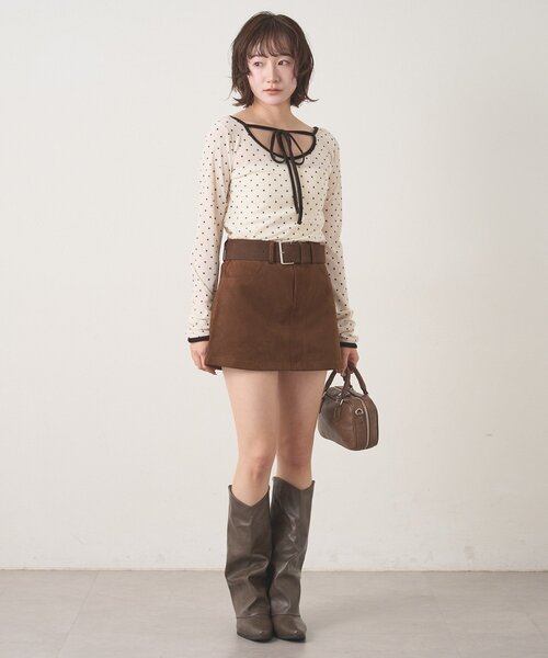 M-LINE tシャツ 「mline」チョーカーベロアトップス レディース