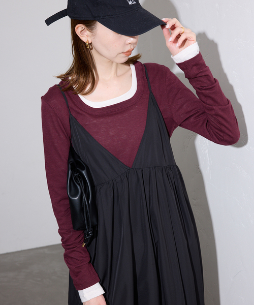 SLOBE IENA（スローブイエナ） tシャツ TCスラブワイドネックロンTEE