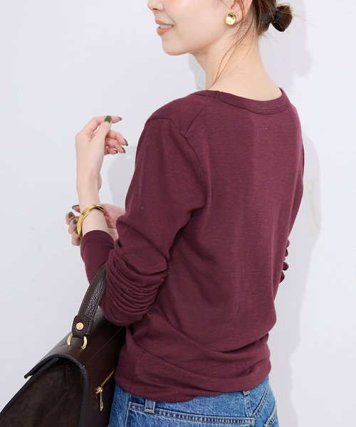 SLOBE IENA（スローブイエナ） tシャツ TCスラブワイドネックロンTEE