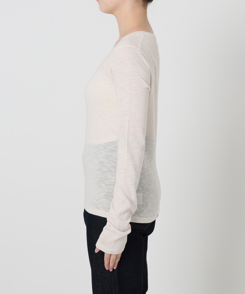 SLOBE IENA（スローブイエナ） tシャツ TCスラブワイドネックロンTEE