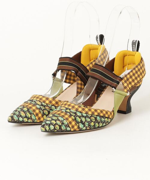 FENDI（フェンディ） ヒールサンダル 36.5 グリーン レディース