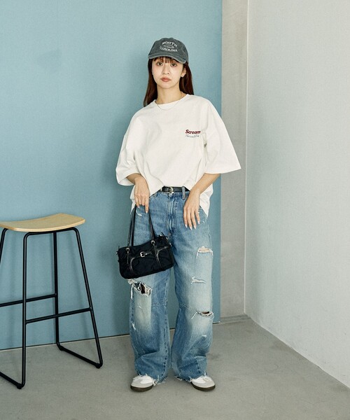 「PUBLUX」 半袖Tシャツ MEDIUM オフホワイト レディース_画像6