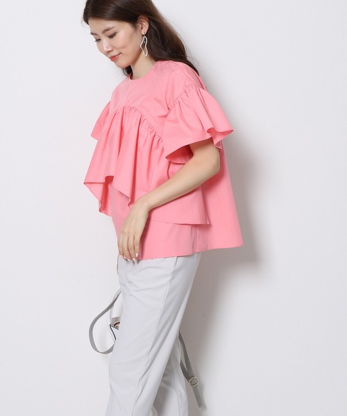 「Re.Verofonna」 半袖ブラウス MEDIUM ピンク レディース_画像7
